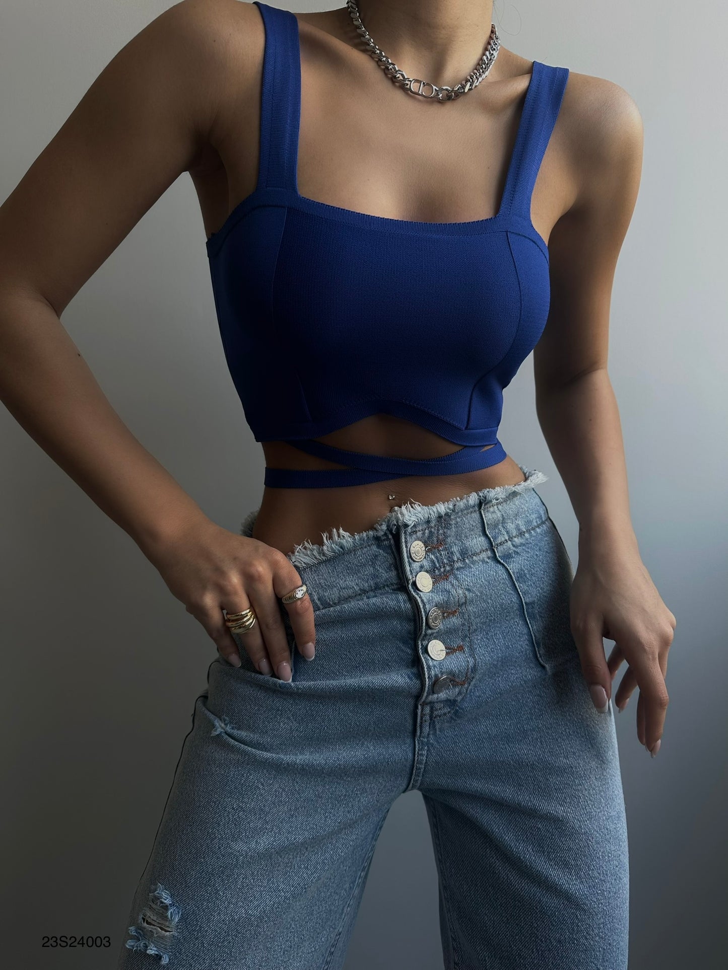 Blue Crop Top