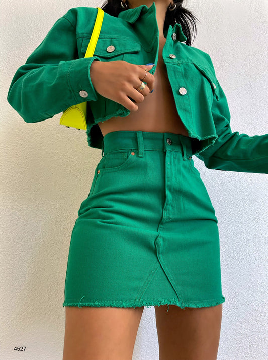 Jean skirt green
