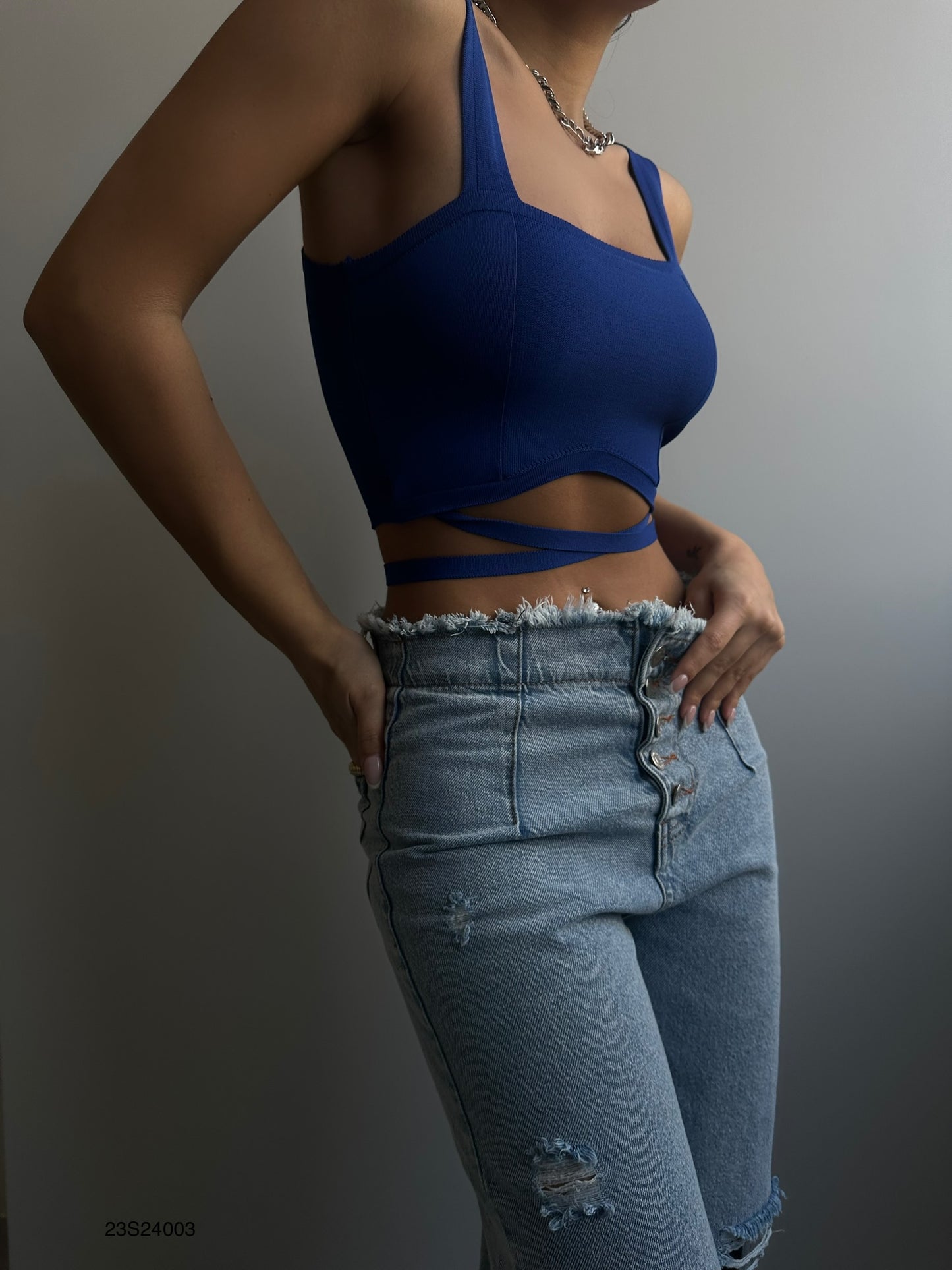 Blue Crop Top