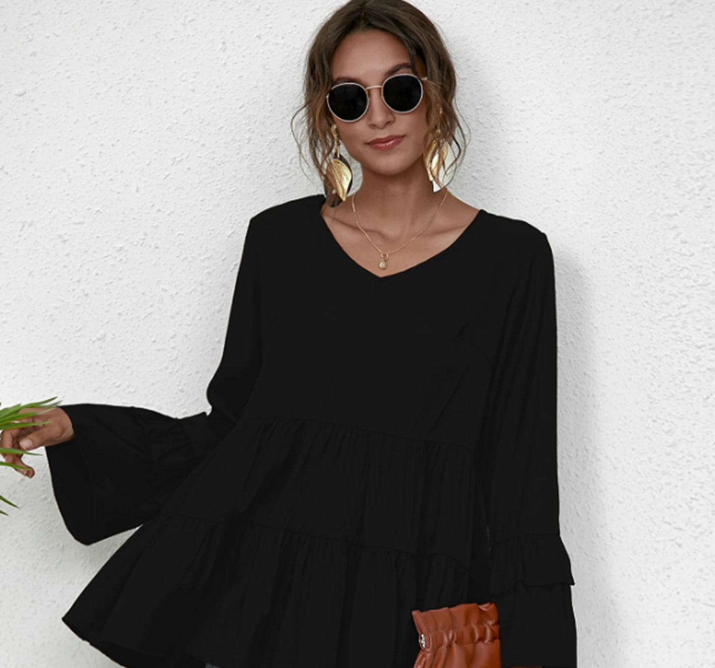 Ruffle Hem Blouse