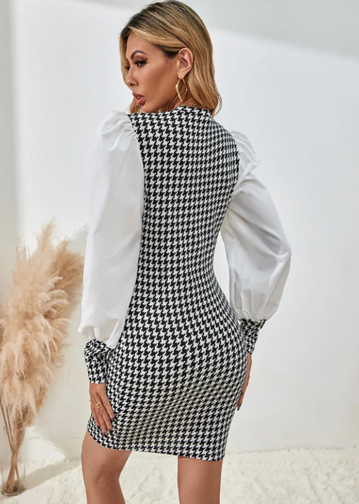 Houndstooth Short Dress